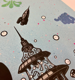 "Boberella" Hand Embellished Print by The London Police